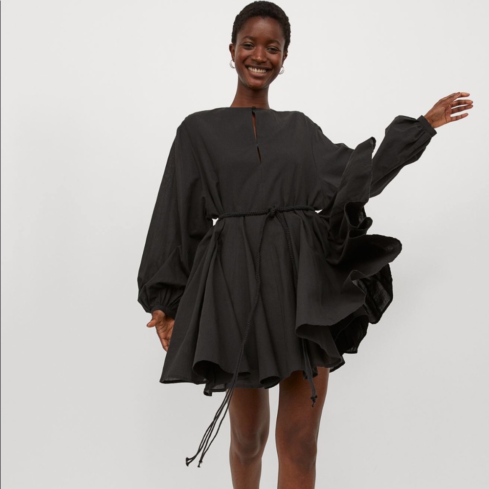 NWT HM tie belt dress black size XS